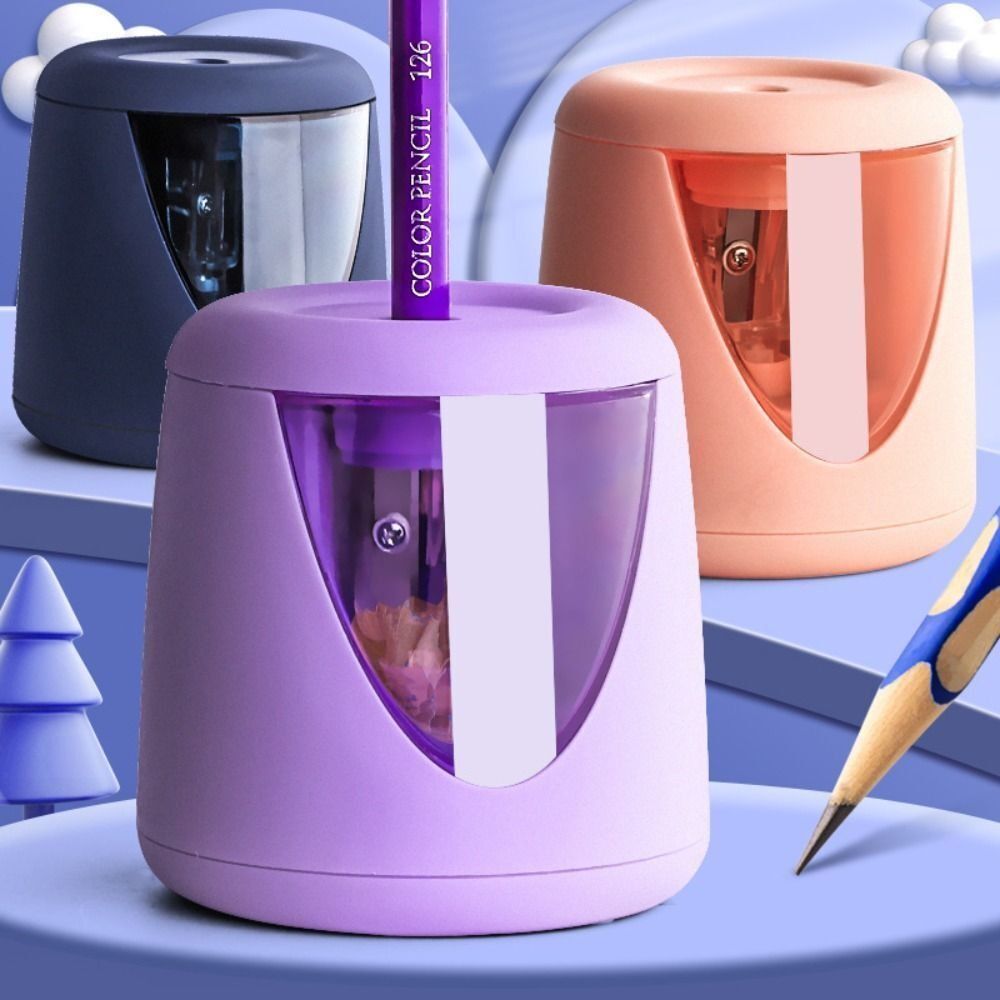 Electric Pencil Sharpener Usb - met decoratieve sticker, batterij/USB/oplaadbaar, creatief schrijfgerei,