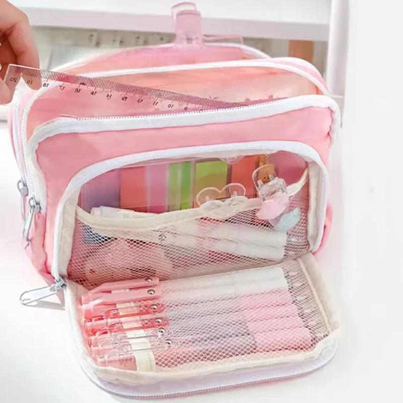 Aesthetic Large Pencil Case Pouch - Draagbare esthetische potloodtas met grote capaciteit