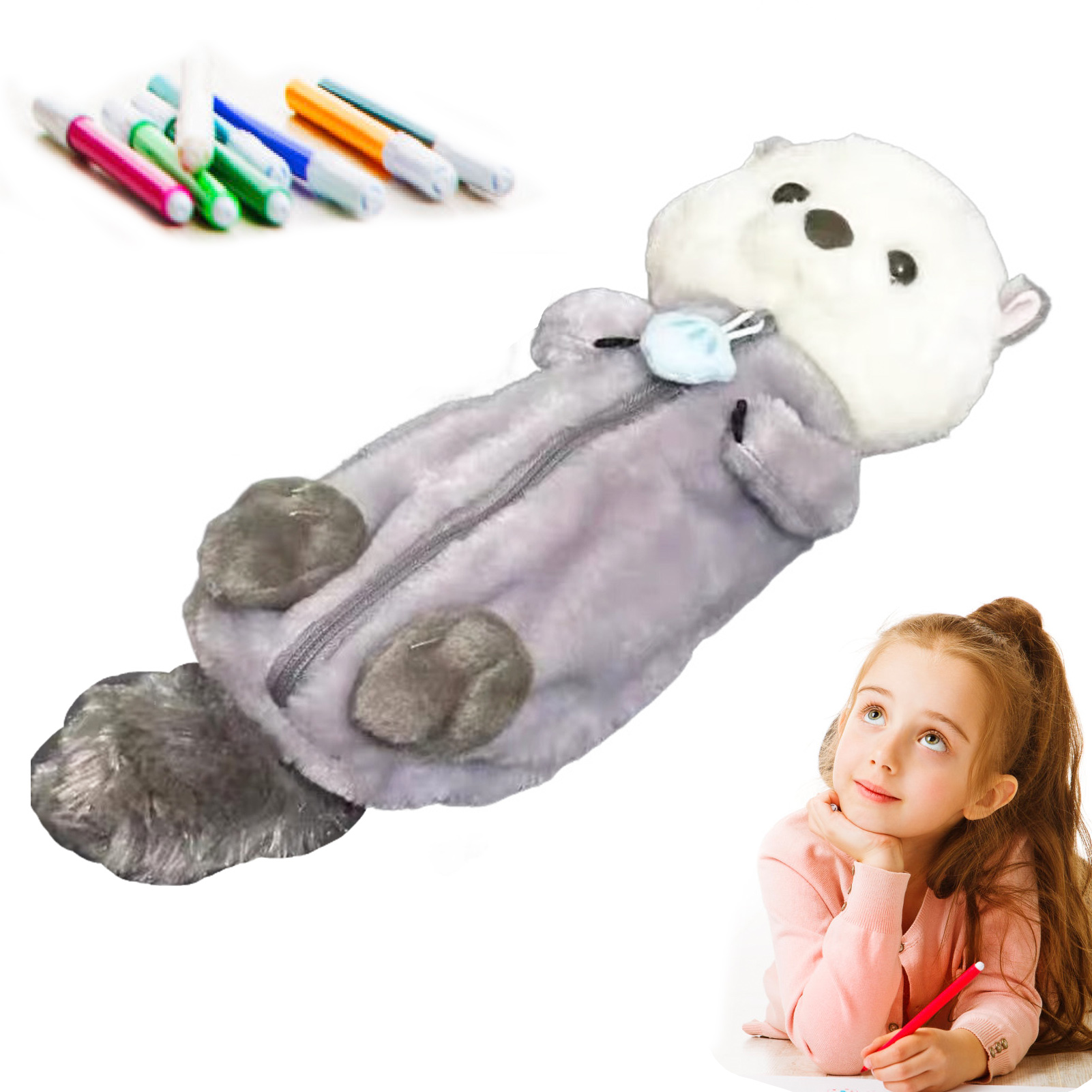 School Supplies - Creatieve knuffel etui zacht schattig stressverlichting