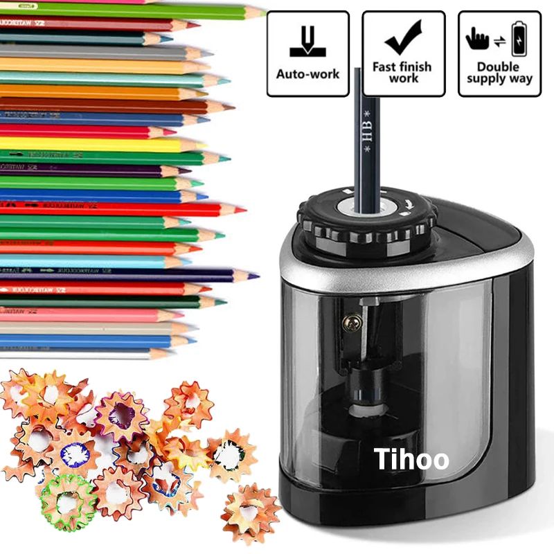 Electric Pencil Sharpener Usb - Elektrische potloodslijper, automatisch, werkt op batterijen,