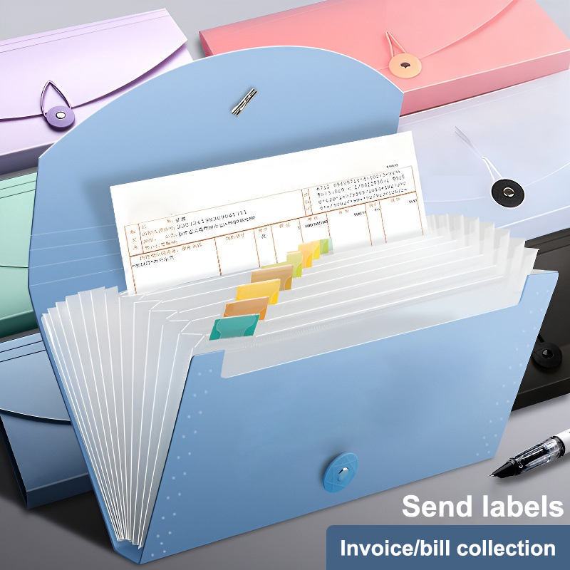 Expandable Accordion File Folder 13 Pockets - 13-vakken uitbreidbare map, accordeon documentenorganizer, kassabon,