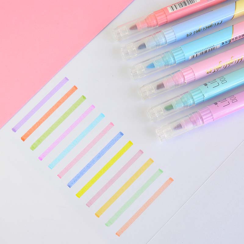 6 Pcs Dubbele Tip Highlighter  - Pastel Highlighter Set Double Ended recensie en prijs