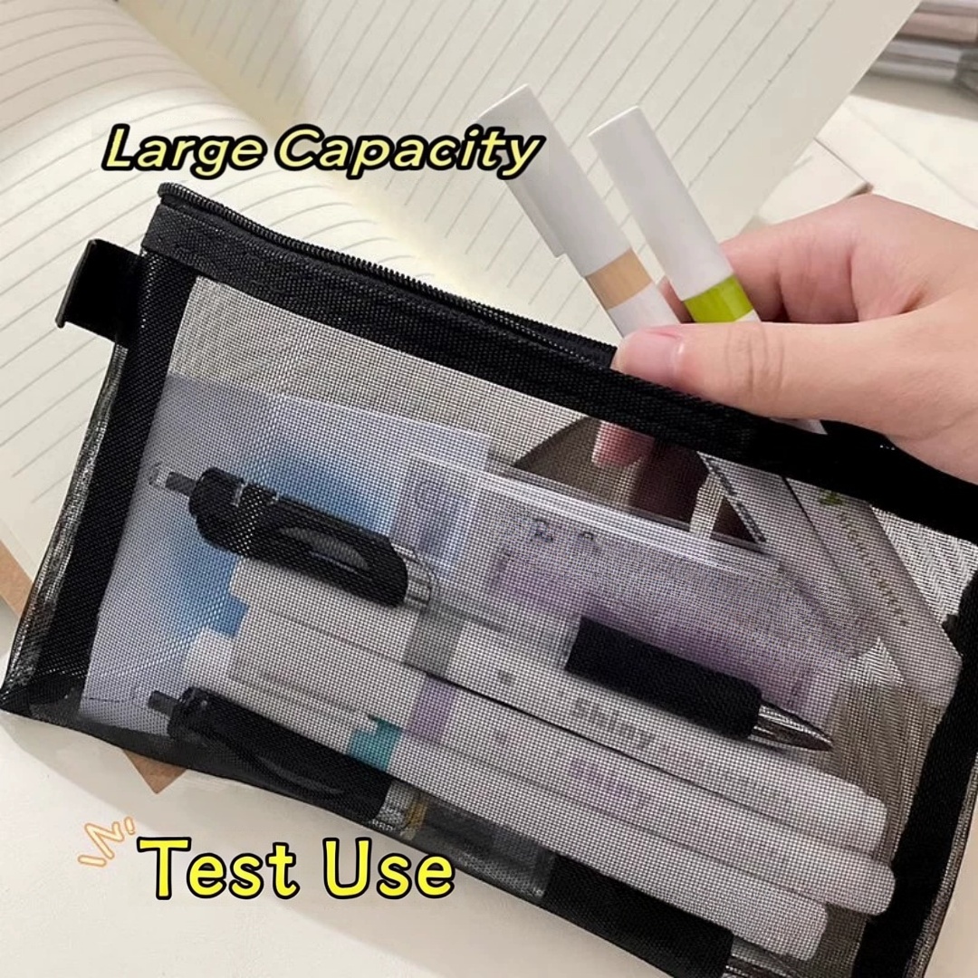Nylon potloodopbergetui Lichtg - Clear Mesh Pencil Pouch For Exam recensie en prijs