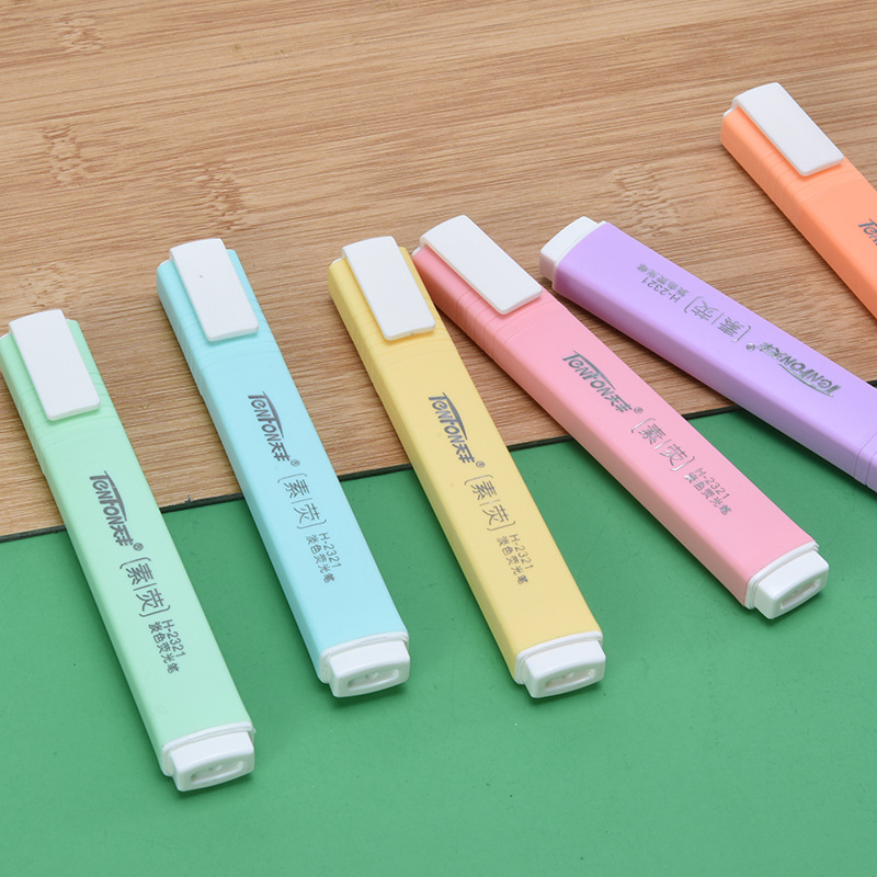 6 stks/set Platte Vorm Bleke K - Pastel Highlighter Set Double Ended recensie en prijs