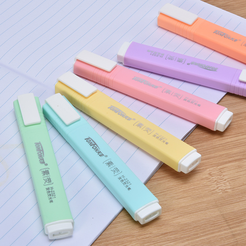 6 stks/set Platte Vorm Bleke K - Pastel Highlighter Set Double Ended recensie en prijs